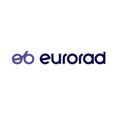 Logo von Eurorad, bestehend aus stilisierten Buchstaben und einem klaren, modernen Schriftzug.