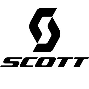 Schwarzes Logo mit dem Schriftzug "SCOTT" in Großbuchstaben.
